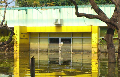 intERlab Entrance,  <br>5 weeks after the flood