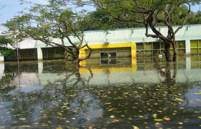 intERlab Entrance, the first<br> week after the flood